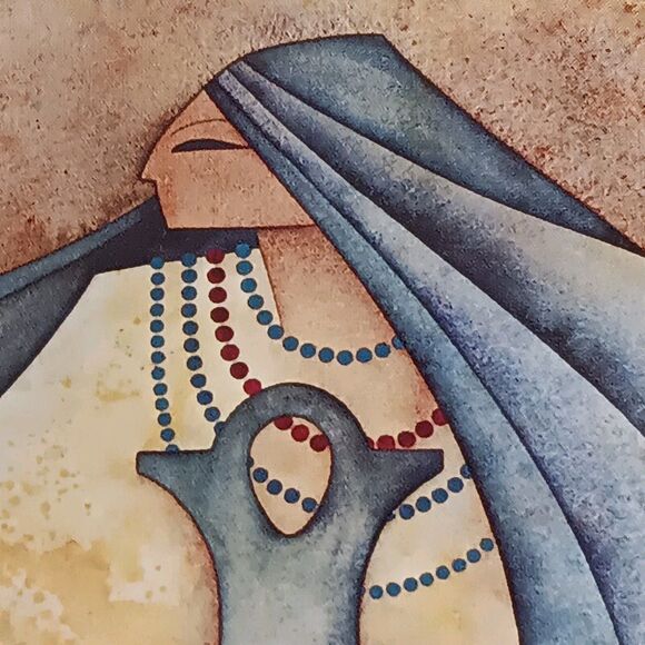 Vintage G. E. Mullan The Wedding Jar Print Matted And Framed Southwest 9" x 11" - Picture 2 of 15